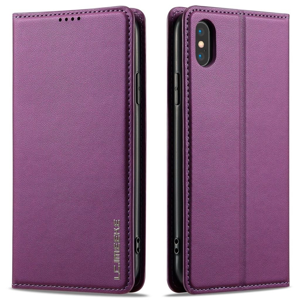 LC.IMEEKE iPhone XS Max Wallet Fodral with Stand – Purple