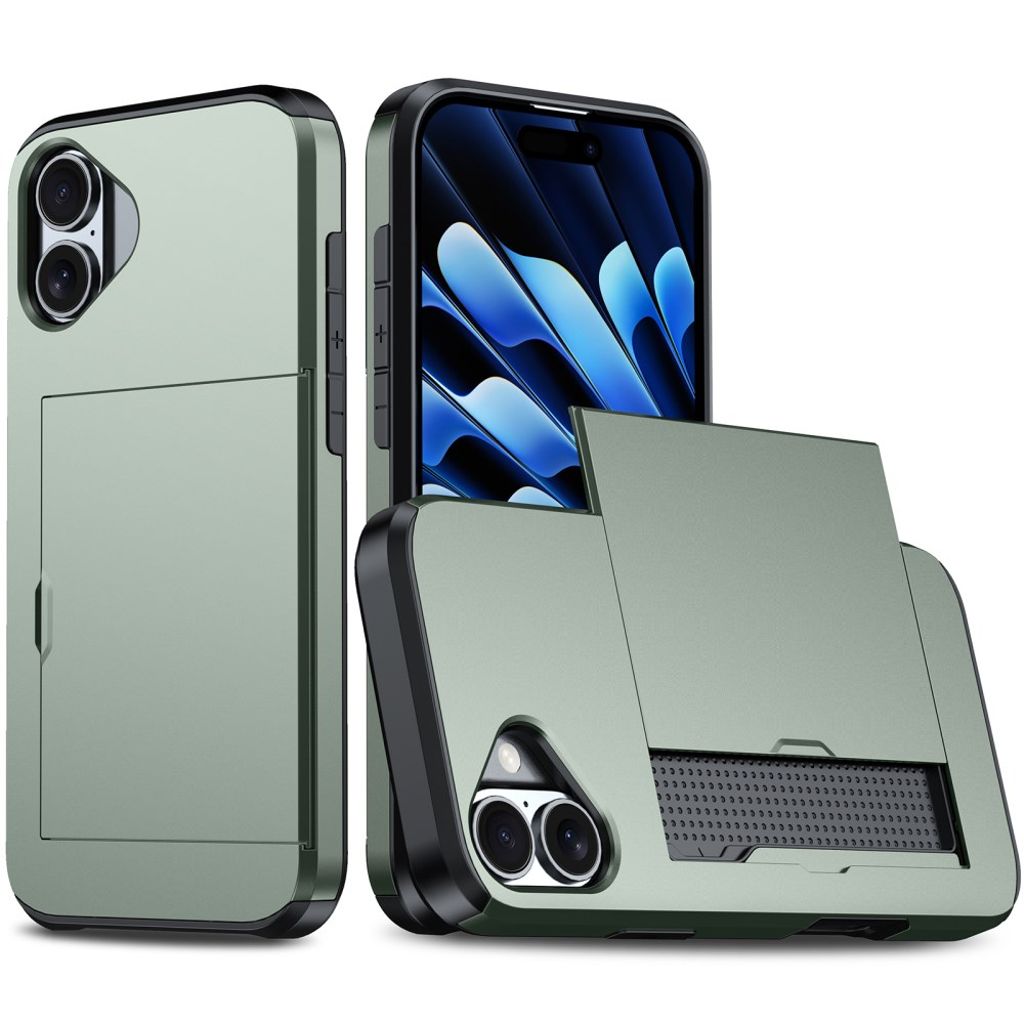 iPhone 16 Plus Cover with card slot - Army Green