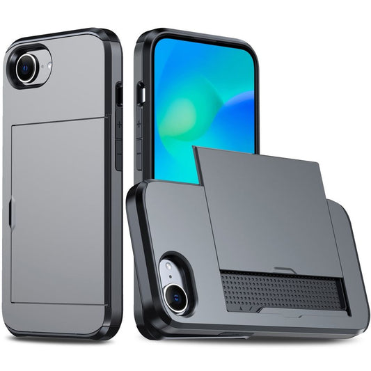 iPhone 17e/16e Case with Cardholder - Silver