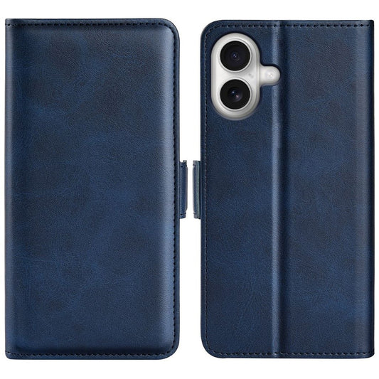 iPhone 17 calf texture PU leather wallet phone cover - blue