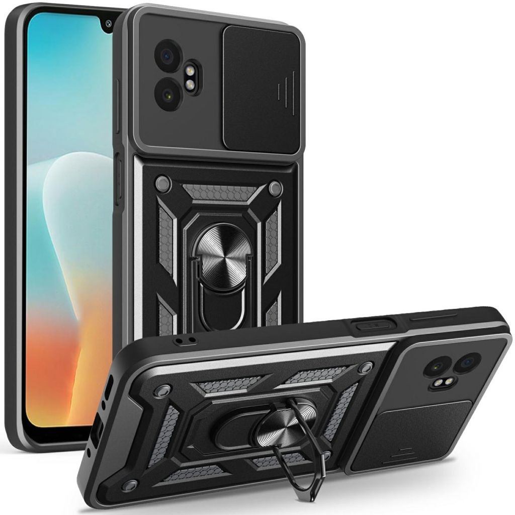 Samsung Galaxy XCover 7 Pro skal with ring holder – svart