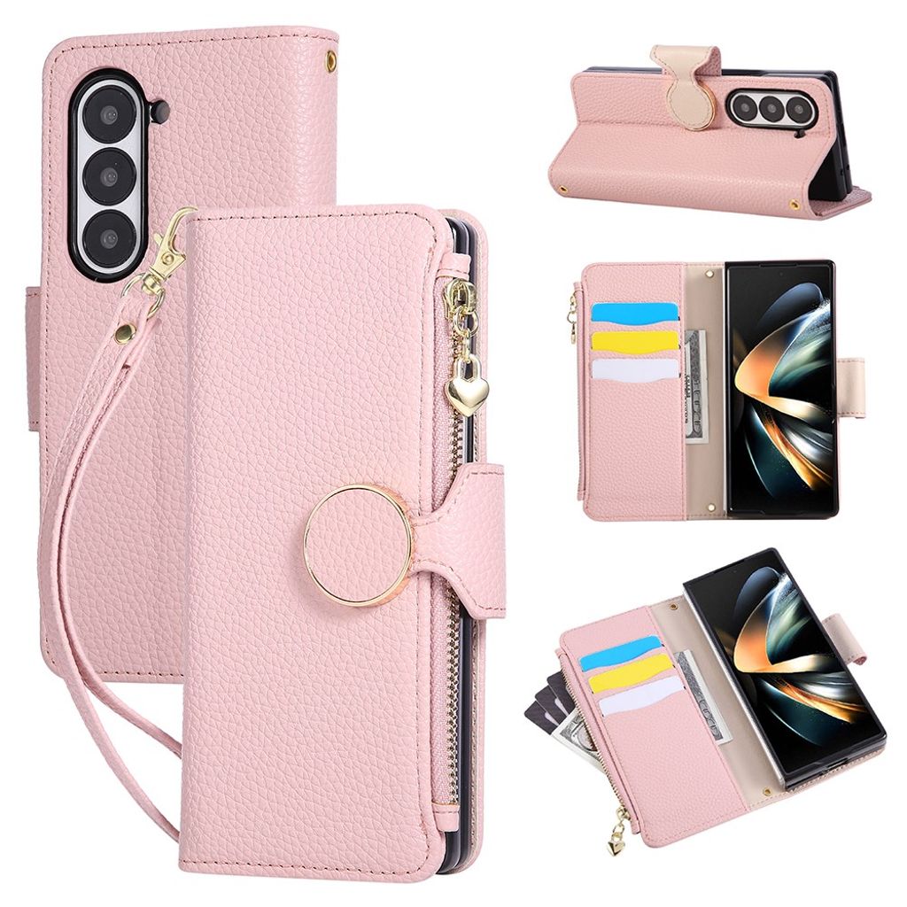 Samsung Galaxy Z Fold7 5G fodral with strap - rosa