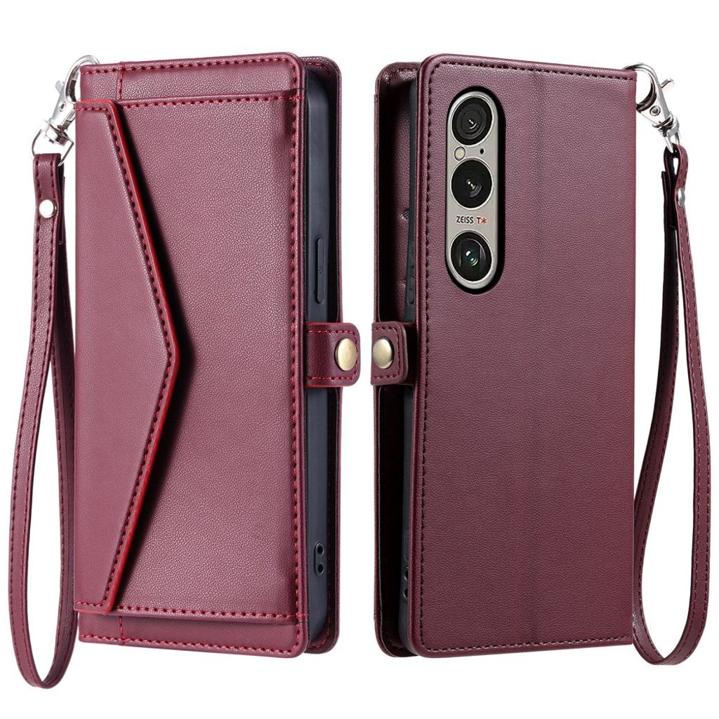 Sony Xperia 1 VII fodral with Carrying strap – röd
