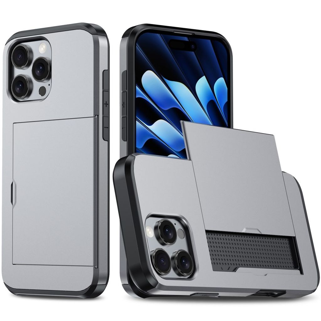 iPhone 16 Pro Cover with card slot - Grey