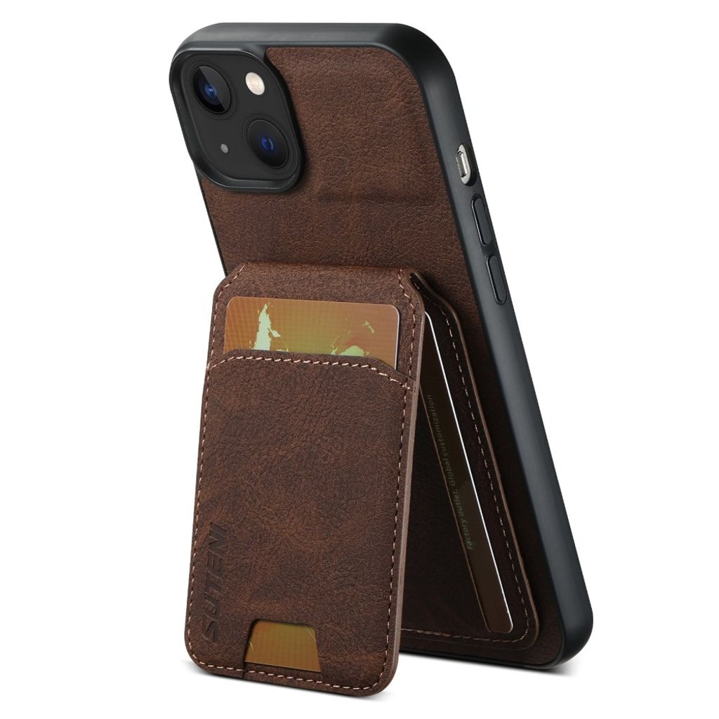 SUTENI iPhone 14 Card Holder plånboksfodral – brun
