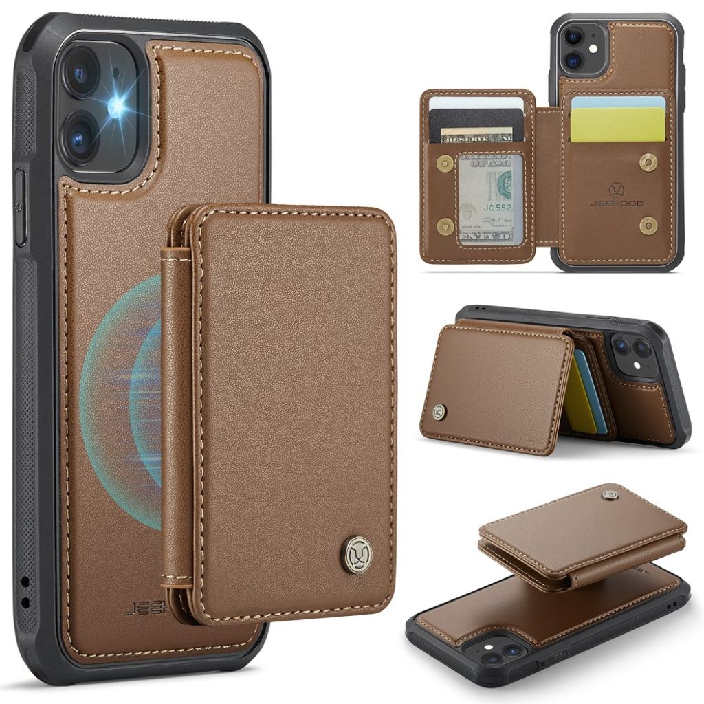 Jeehood iPhone 11 skal With Removable Card Holder – brun