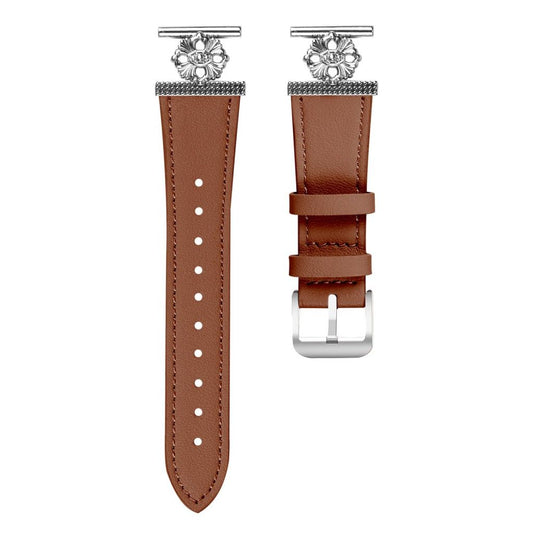 Garmin Approach S40/Forerunner 158 Watch Strap with Floral Decoration - Brown