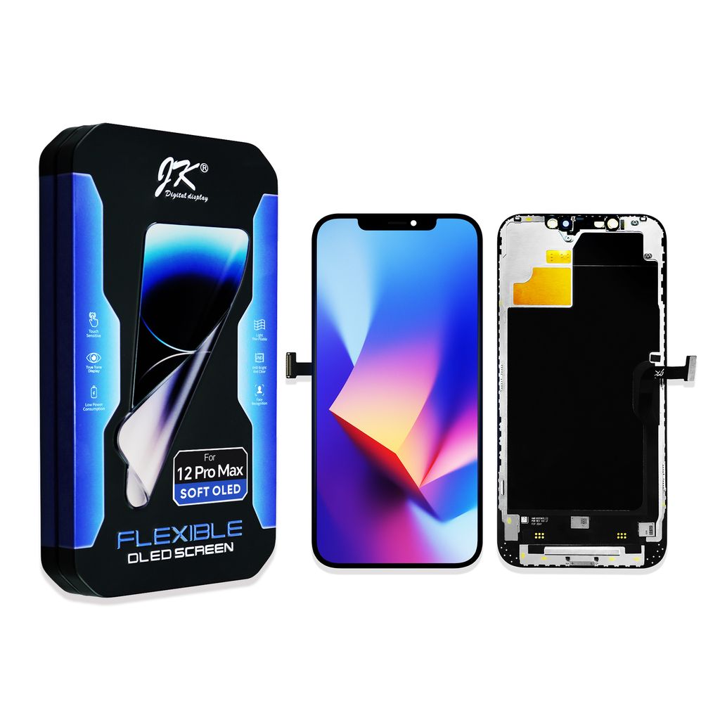 IPhone 12 Pro Max Soft OLED skärm Assembly – JK Premium