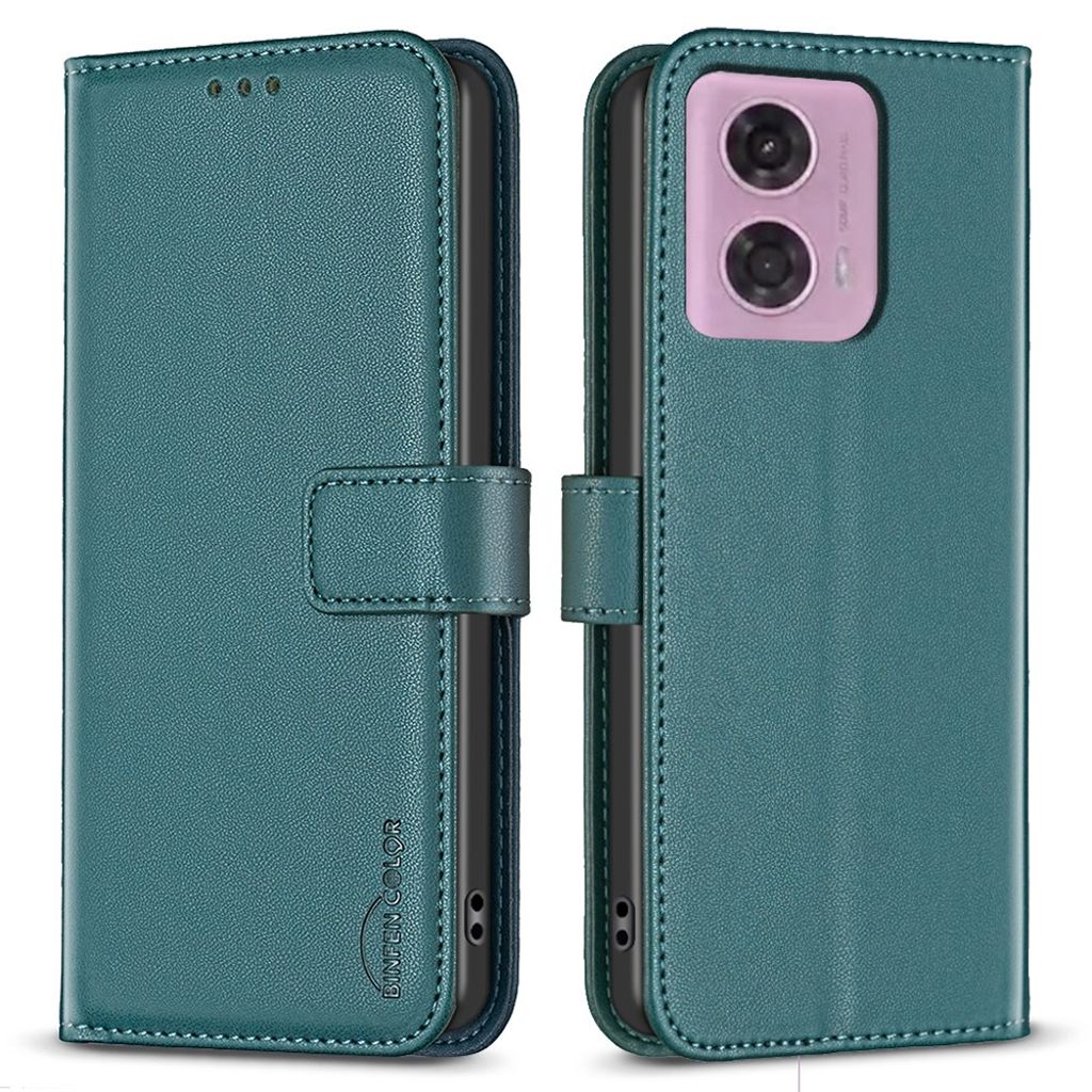 BINFEN COLOR Motorola Moto E14 / G04 / G04s / G24 4G fodral with Wallet – grön