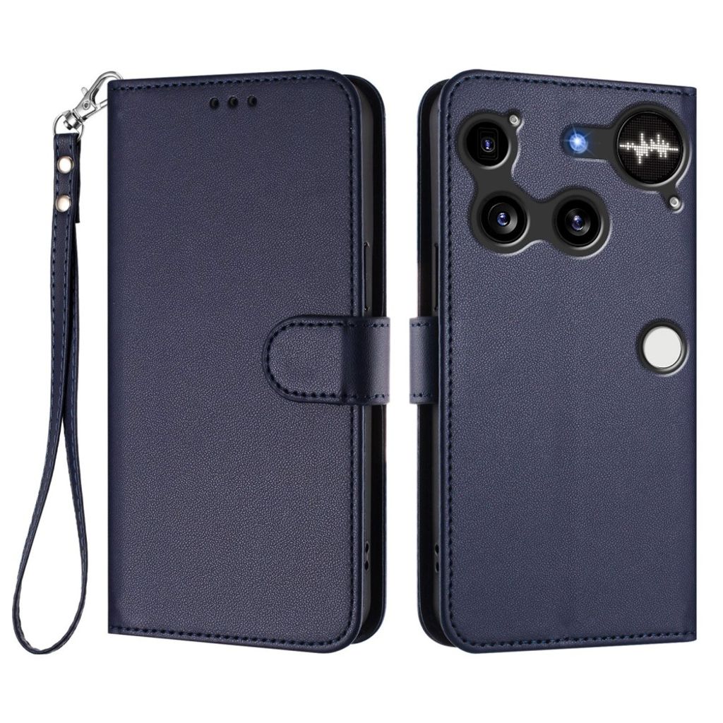 Nothing Phone (3) 5G plånboksfodral stativ Card Holder Strap – blå