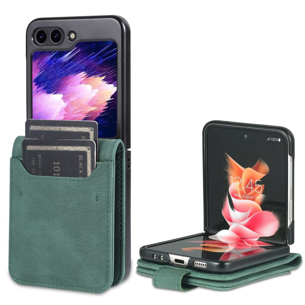 AZNS Samsung Galaxy Flip6 / Flip 7 FE plånboksfodral – grön
