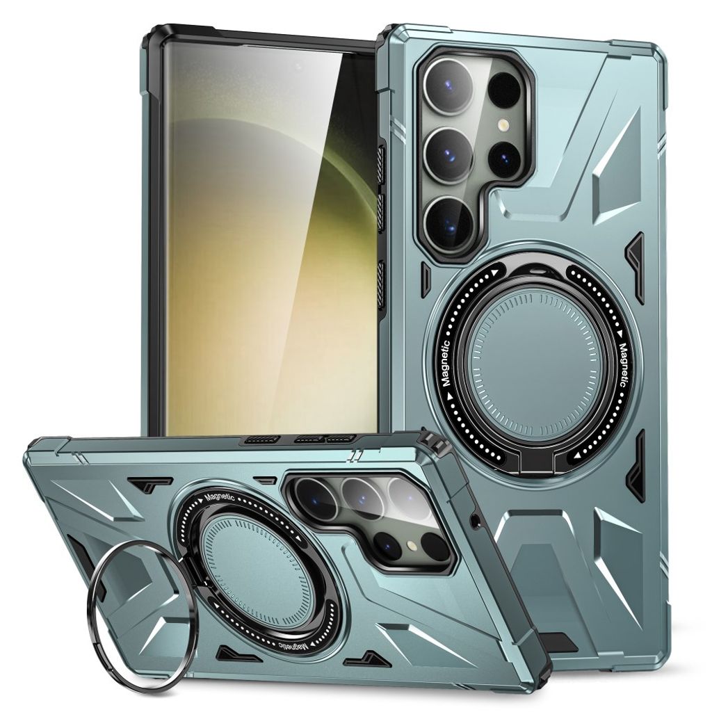 Samsung Galaxy S24 Ultra smartphone case with a stand - Green