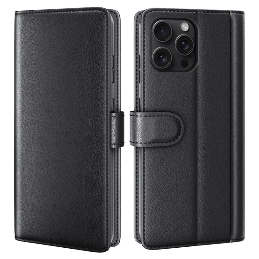 iPhone 16 Pro Cover in real leather - Black