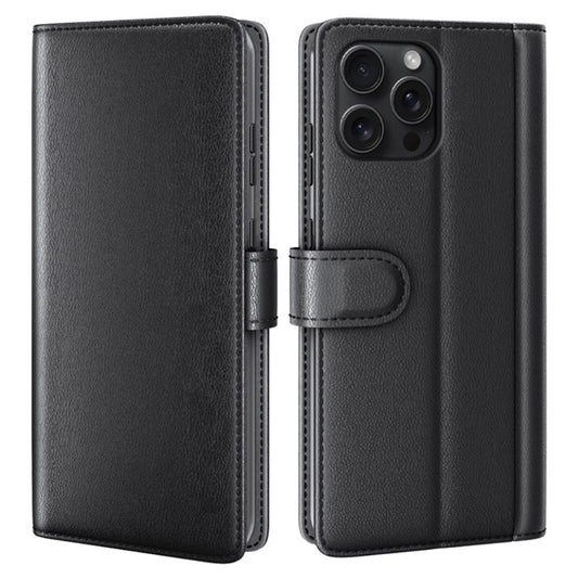 iPhone 16 Pro Cover in real leather - Black