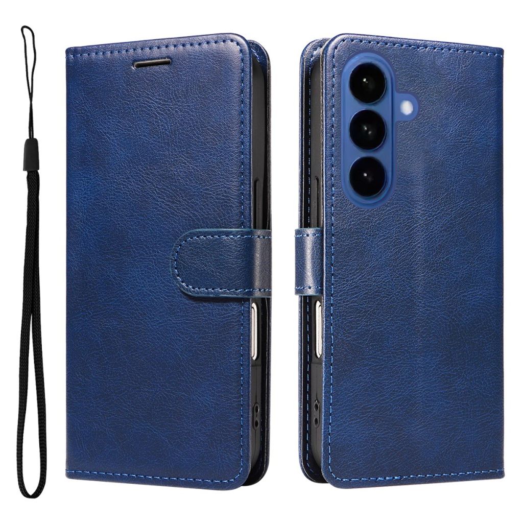 Samsung Galaxy S26 plånboksfodral with Carrying Strap – blå