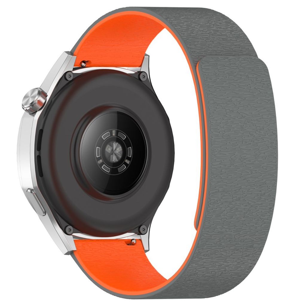 Samsung Galaxy Watch/Garmin Forerunner etc. silikon klockarmband - grå/orange