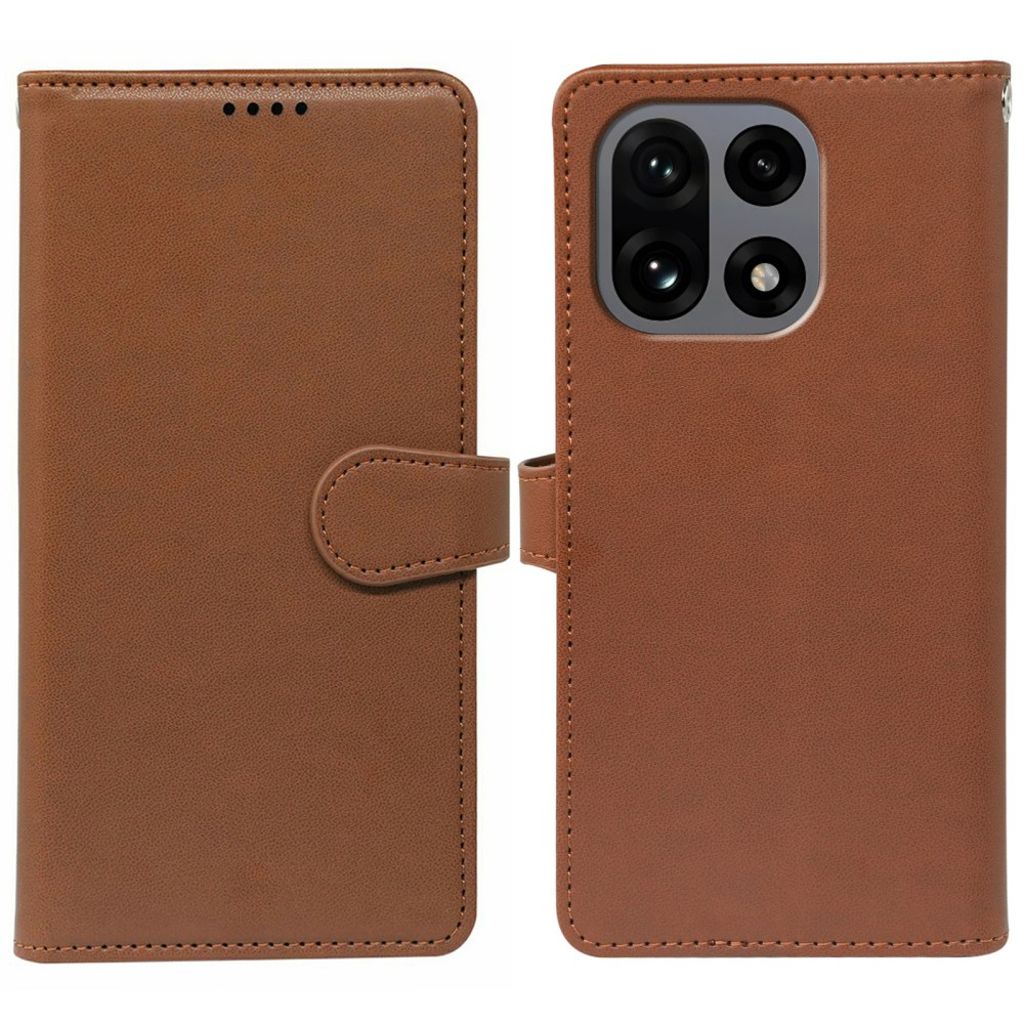 OnePlus 15 5G plånboksfodral 9 kortfack stativ – brun