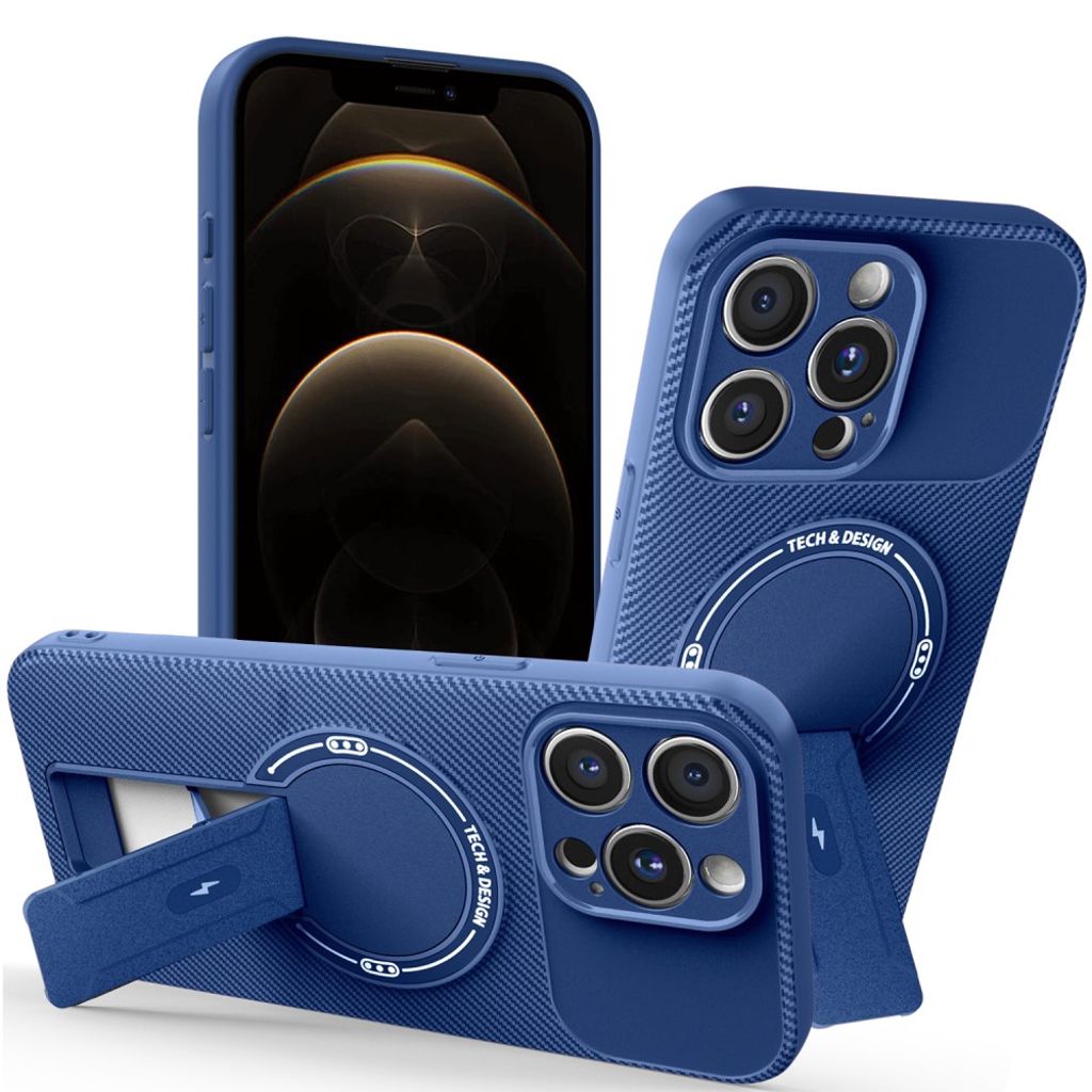 iPhone 12 Pro Max Case with Stand - Blue