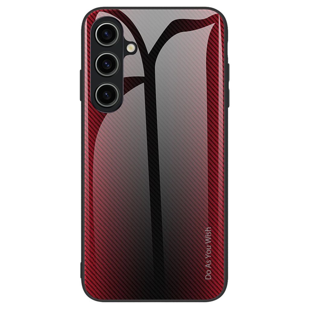 Samsung Galaxy A55 skal with härdat glas back – röd