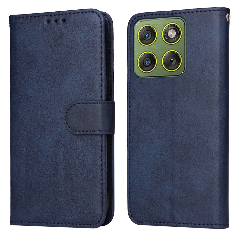 Motorola Edge 70 plånboksfodral PU Leather stativ – blå