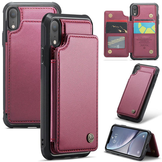 CASEME C22 Wallet Case for iPhone XR with RFID Blocking – Red