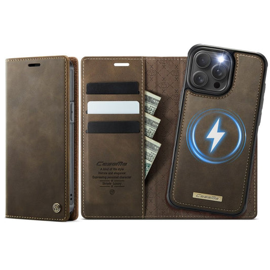 CASEME iPhone 13 Pro Max MagSafe RFID Blocking Wallet Cover - Brown