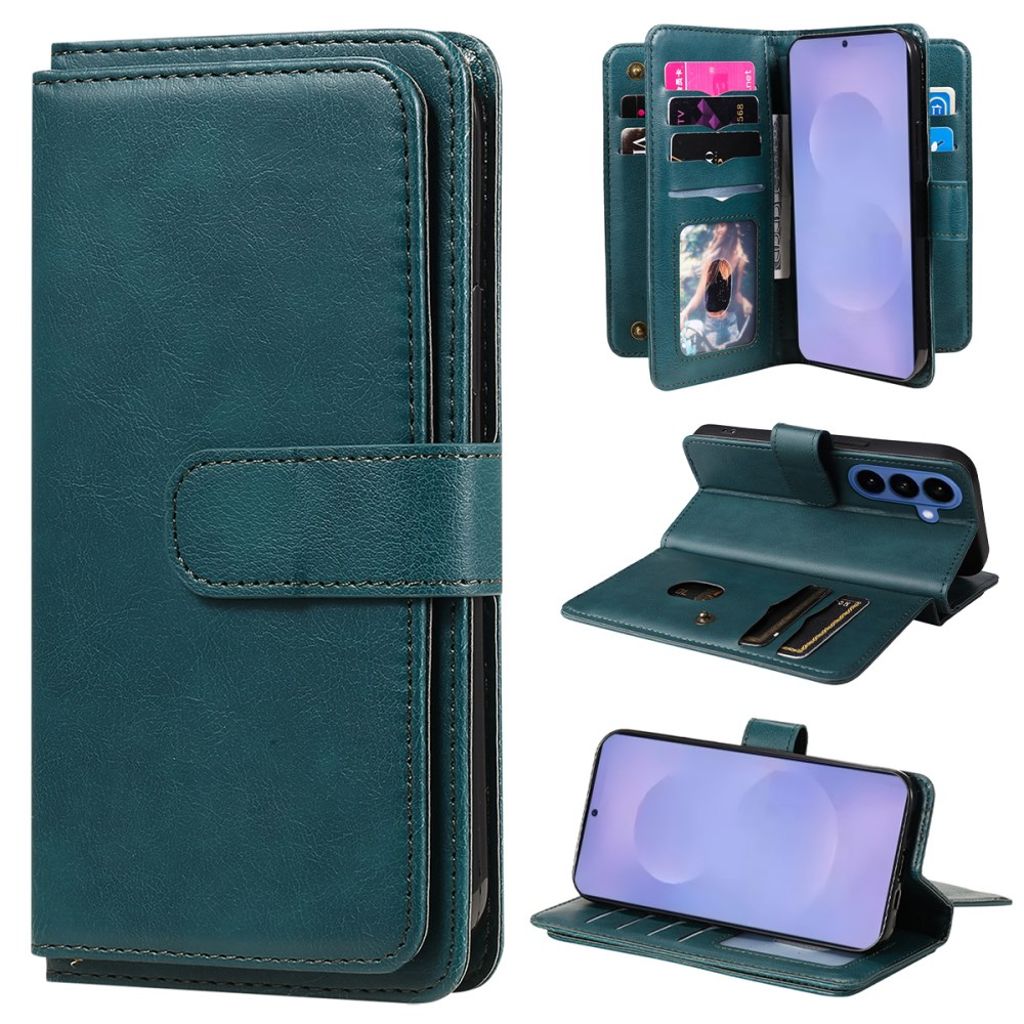 Samsung Galaxy S26 plånboksfodral with stativ – grön
