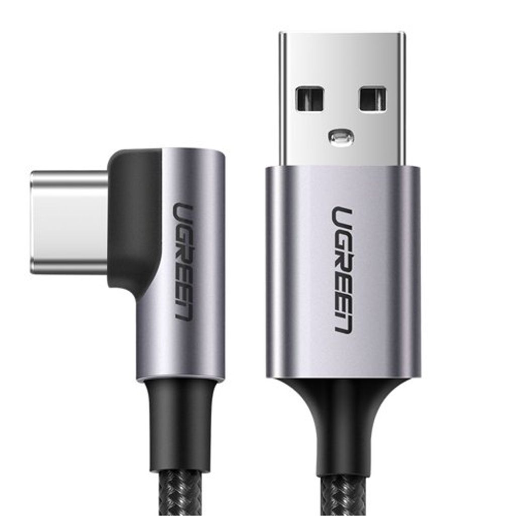 UGREEN USB-A to angled USB-C kabel, 1m - Space grå