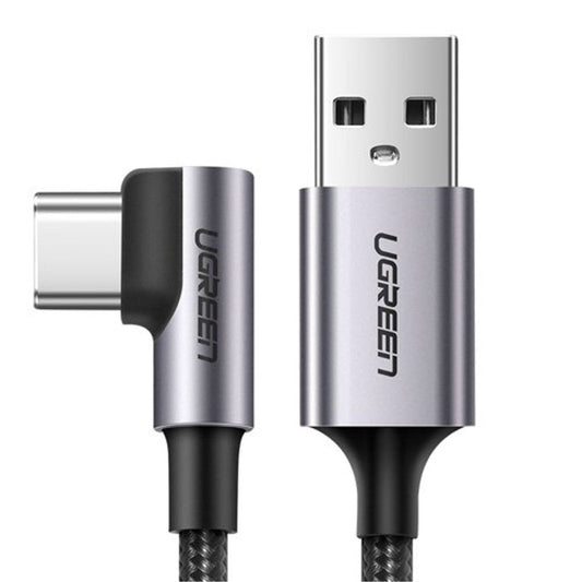 UGREEN USB-A to angled USB-C kabel, 1m - Space grå