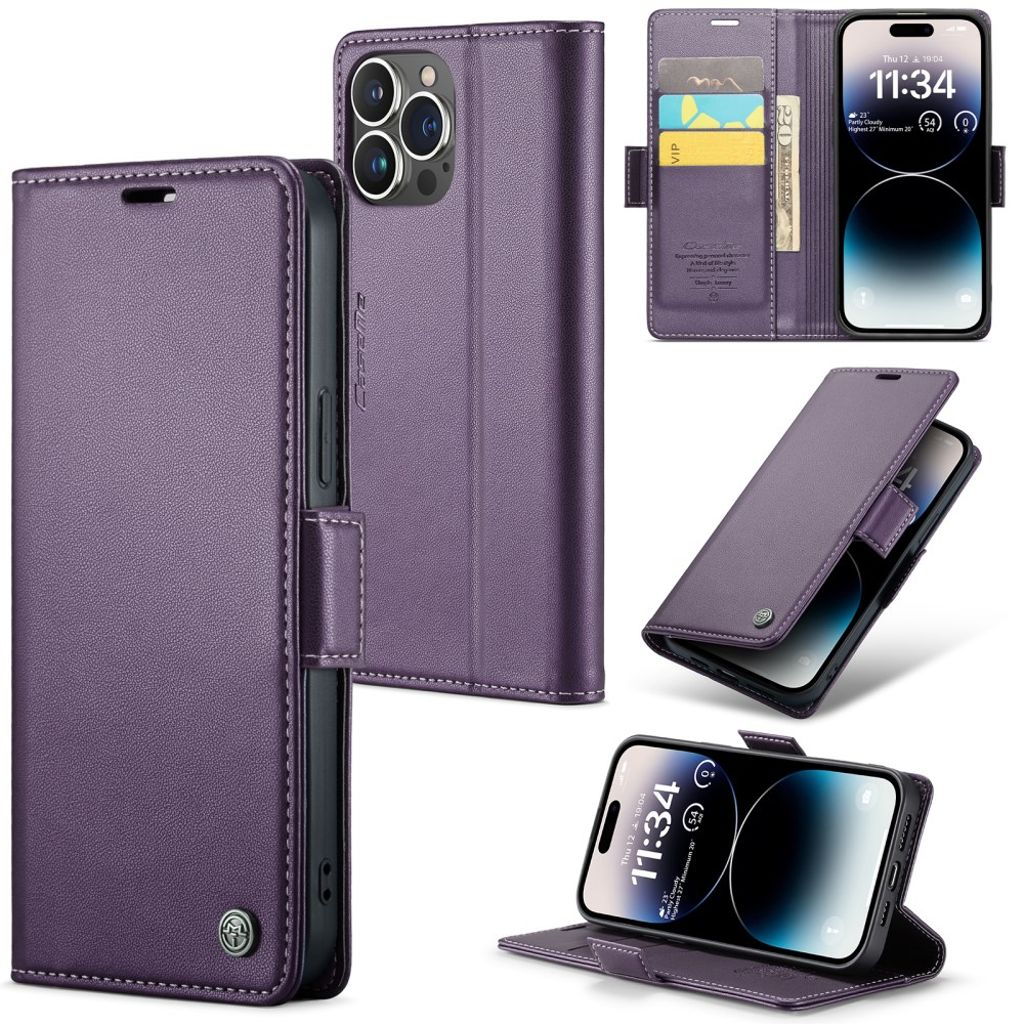 CASEME iPhone 15 Pro Max fodral med kortfack - lila