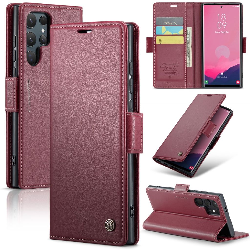 CASEME Samsung Galaxy S25 Ultra plånboksfodral – röd