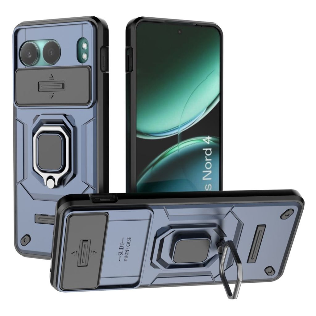 OnePlus Nord 4 skal with a stativ – blå