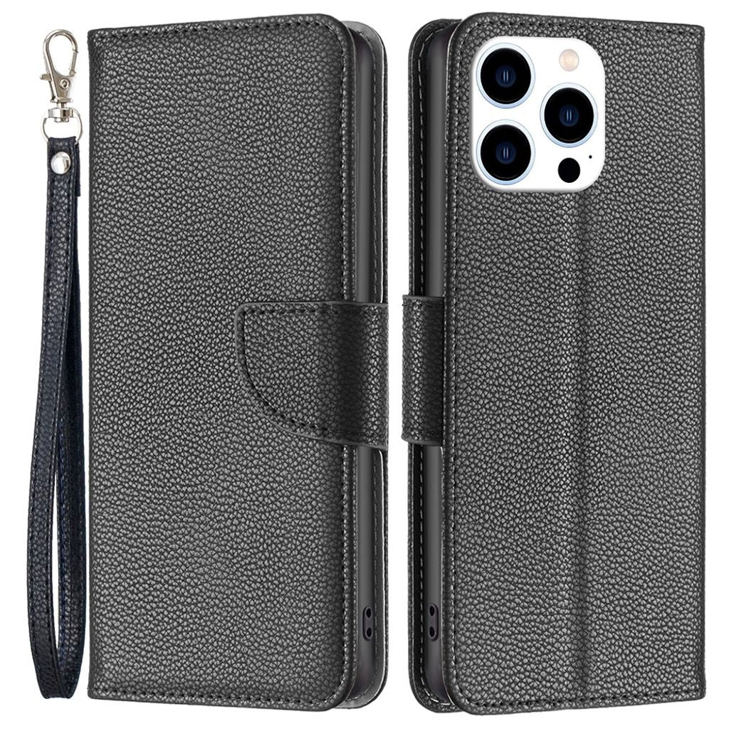 iPhone 16 Pro wallet cover with a stand - Black