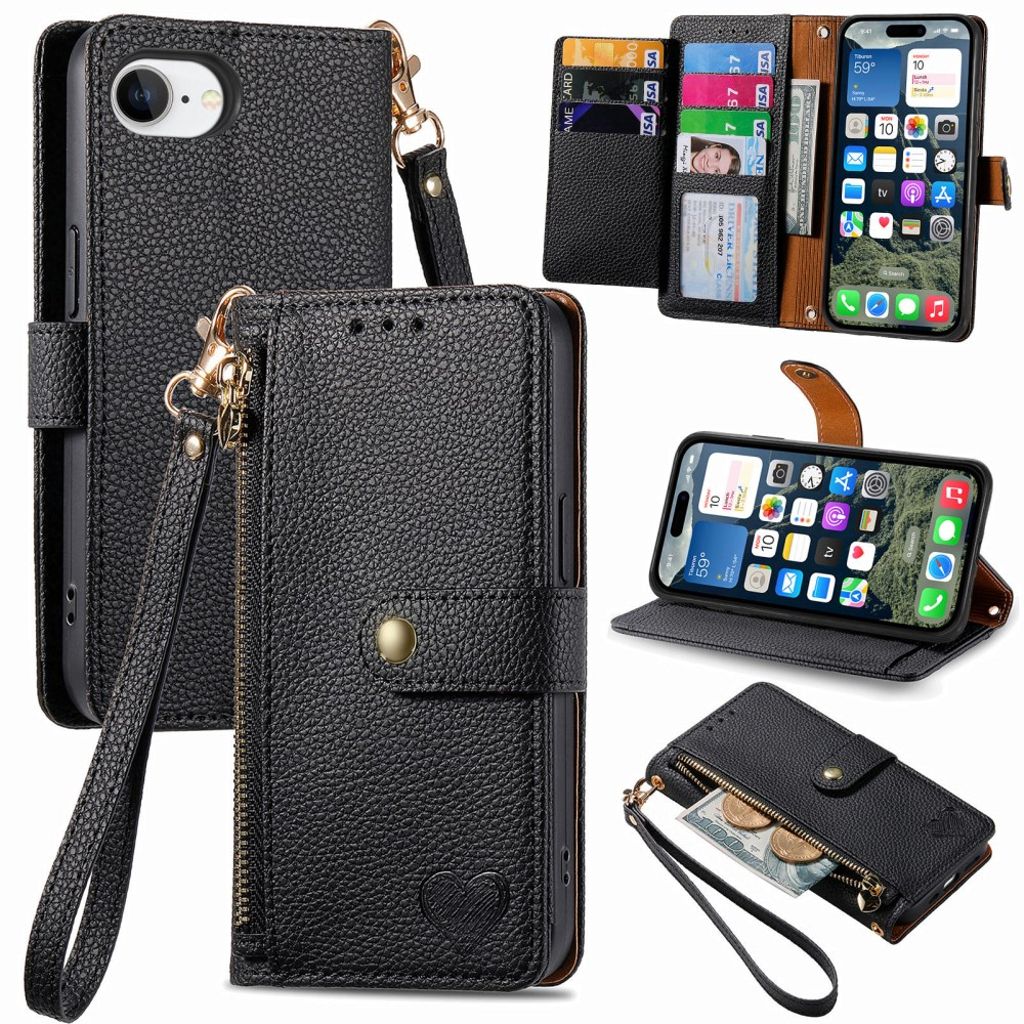 iPhone 17e/16e Wallet Fodral - Dark Purple