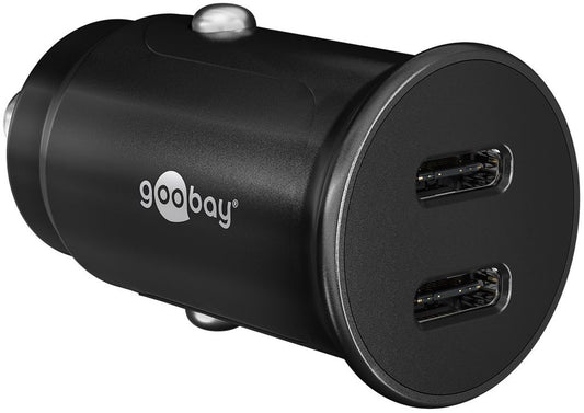 Goobay 2xUSB-C PD Fast laddare för Car 30W