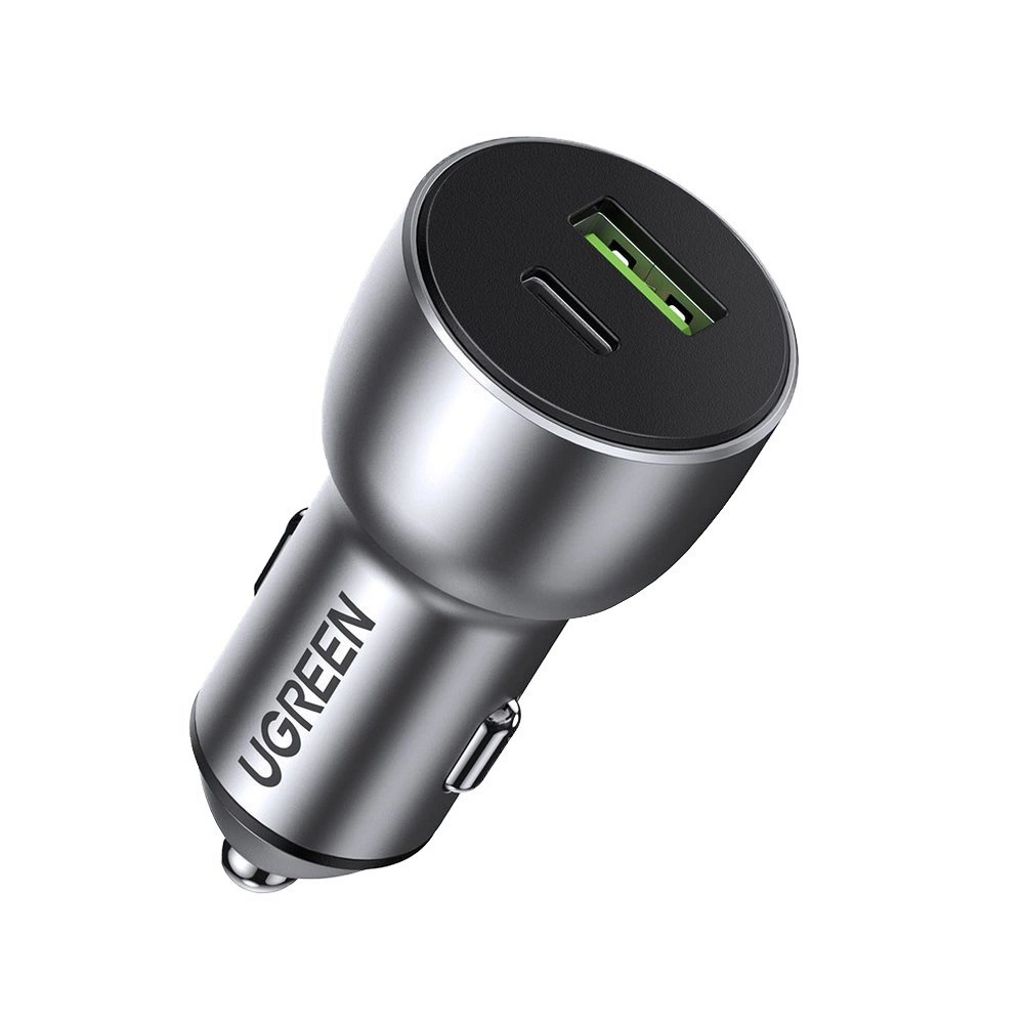 Ugreen USB-A / USB-C Car laddare, QC 3.0, PD, 36W - grå