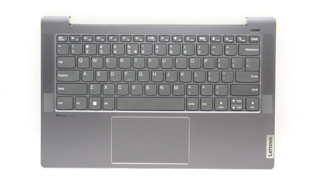 Lenovo C-Cover with Keyboard (US English Euro, Non-Backlit, Fingerprint) - Storm Grey