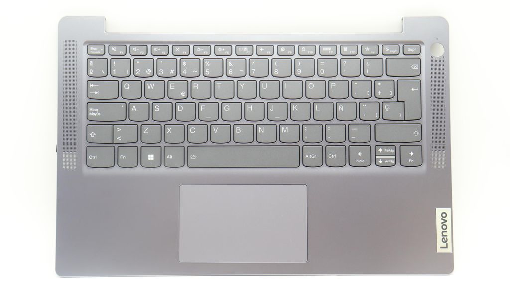 Lenovo C-Cover with Keyboard (Spanish, Arctic Grey, Backlit, Fingerprint)