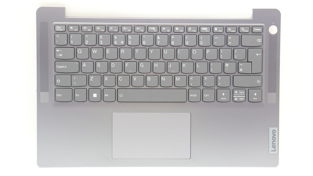 Lenovo C-lock with Keyboard (English UK, Backlit, Fingerprint) - Arctic Grey