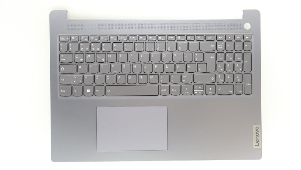 Lenovo C-Cover with Keyboard (German, Arctic Grey, Backlit, Fingerprint)