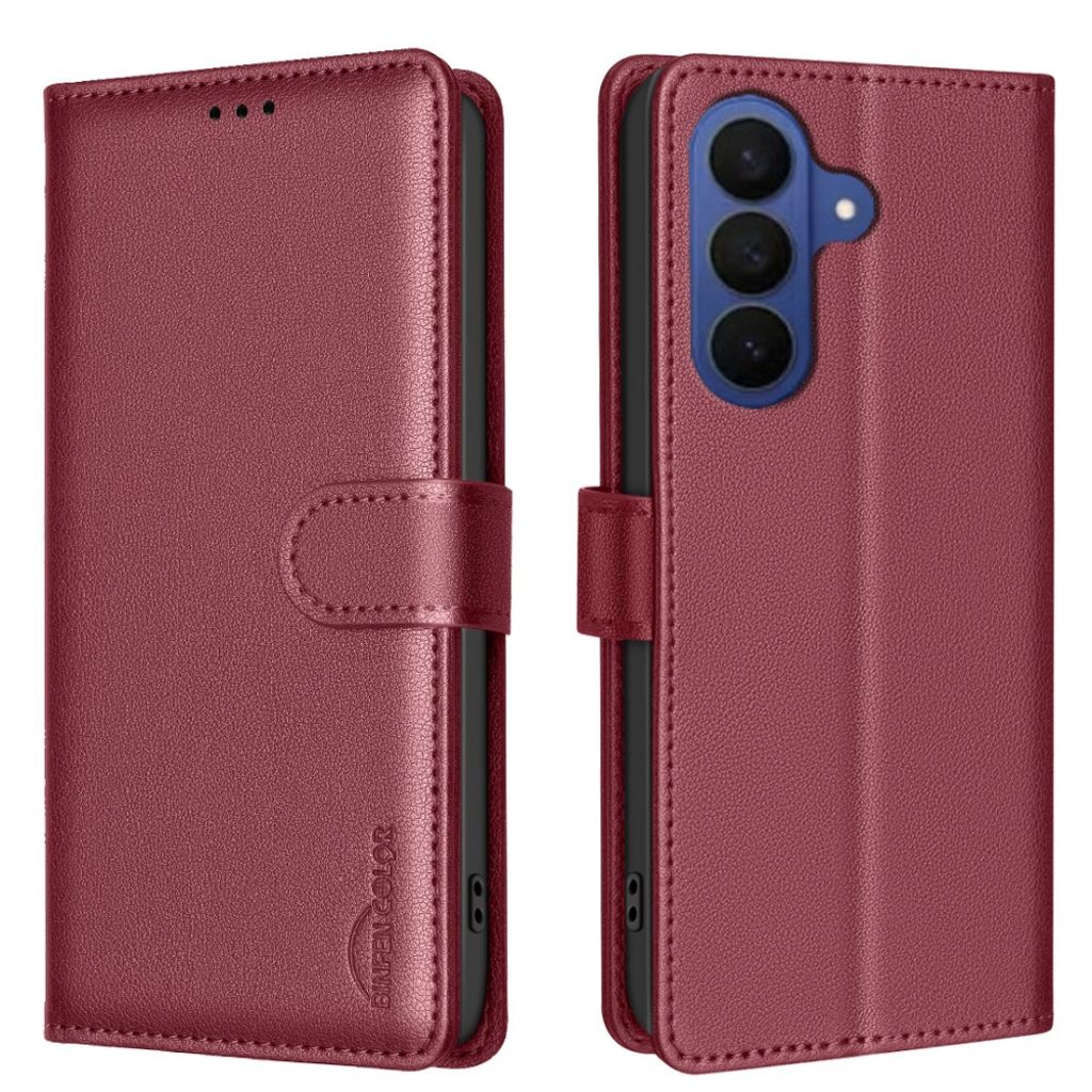 BINFEN COLOR Samsung Galaxy A37 5G plånboksfodral RFID Blocking – röd