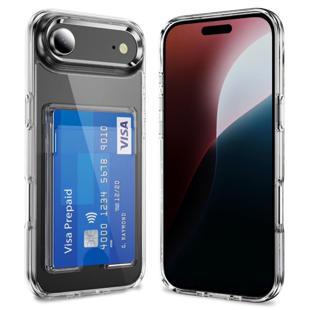 iPhone Air Skal with card holder - Transparent