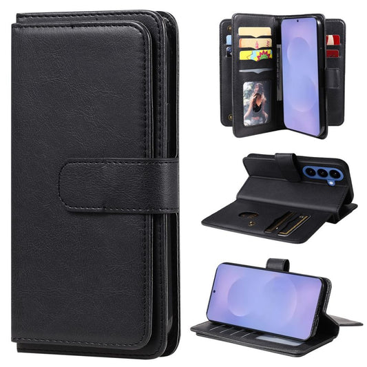 Samsung Galaxy S26 Plus Wallet Cover 10 Card Holder Stand - Black
