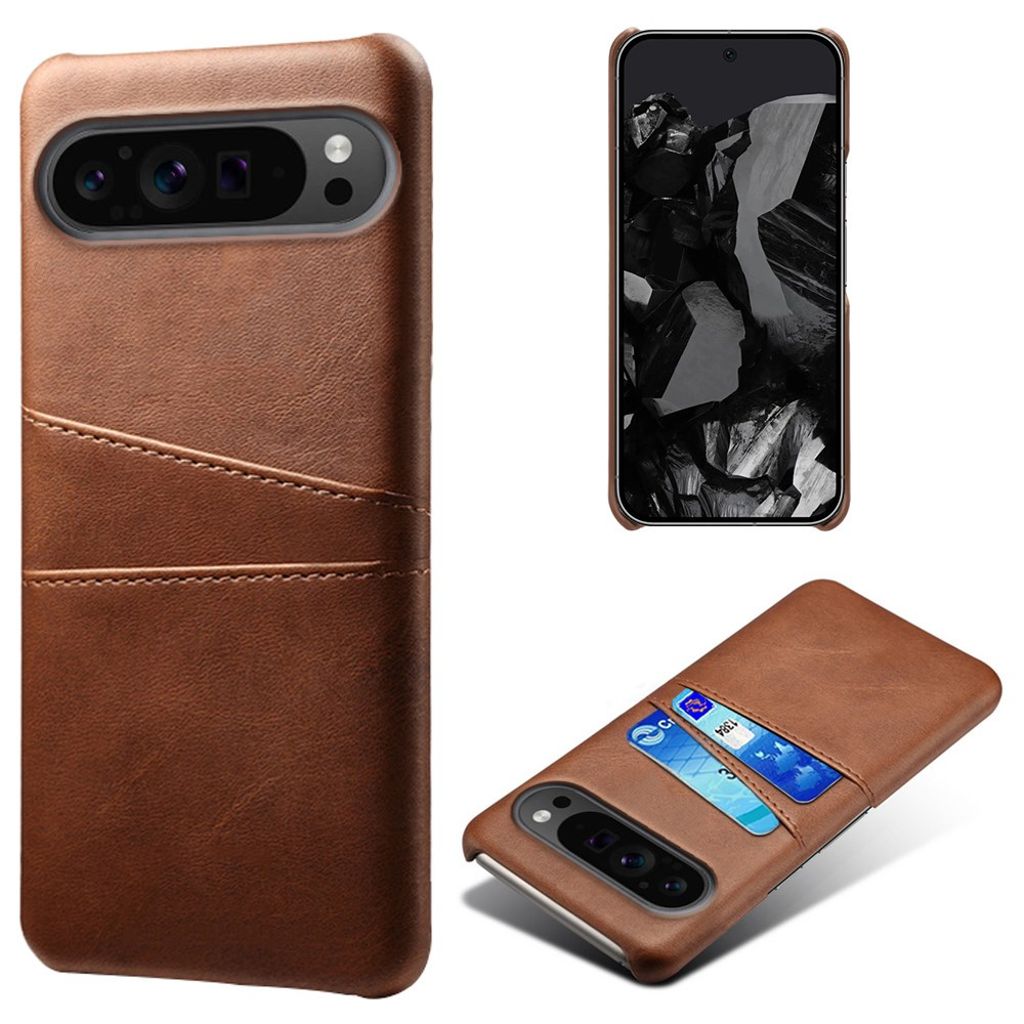 Google Pixel 9 Pro XL skal with kortfack – brun