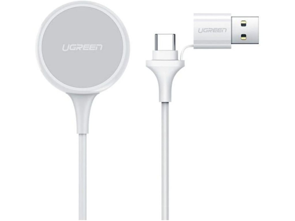 UGREEN Apple Watch MagSafe Charging Cable, USB-A/USB-C, MFI - White