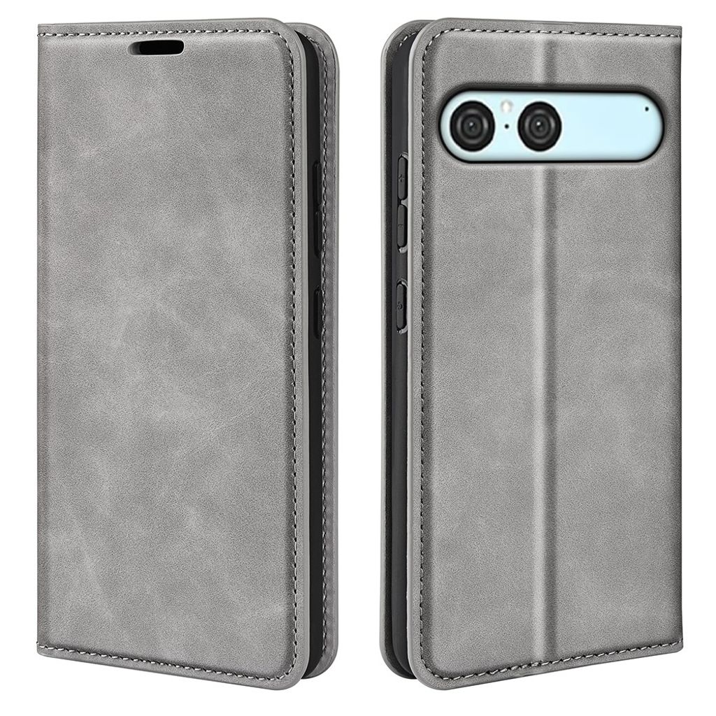 Sony Xperia 10 VII plånboksfodral PU leather – grå