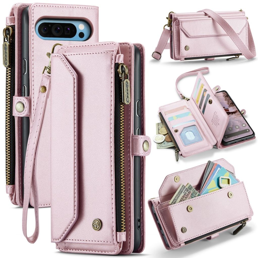 CASEME Google Pixel 10 Pro XL fodral with 10 kortfack – rosa
