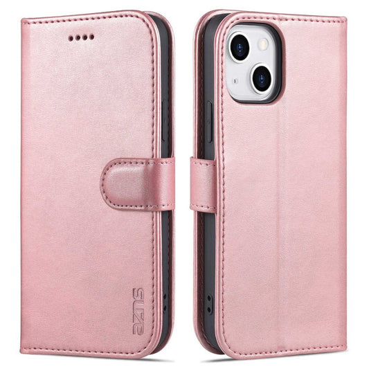 AZNS PU Leather TPU iPhone 14 Phone Cover - Rose Gold