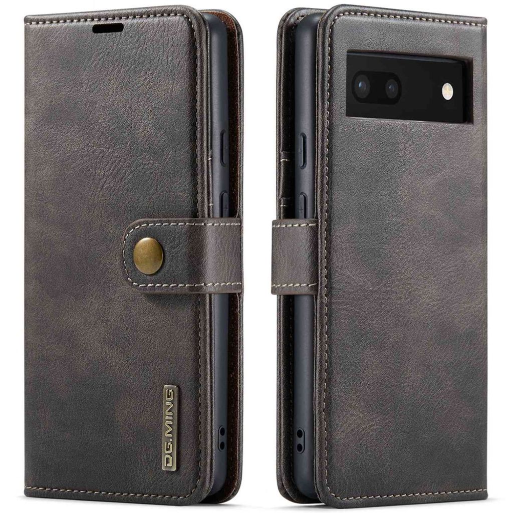 Protective DG.MING Google Pixel 6a plånboksfodral - grå