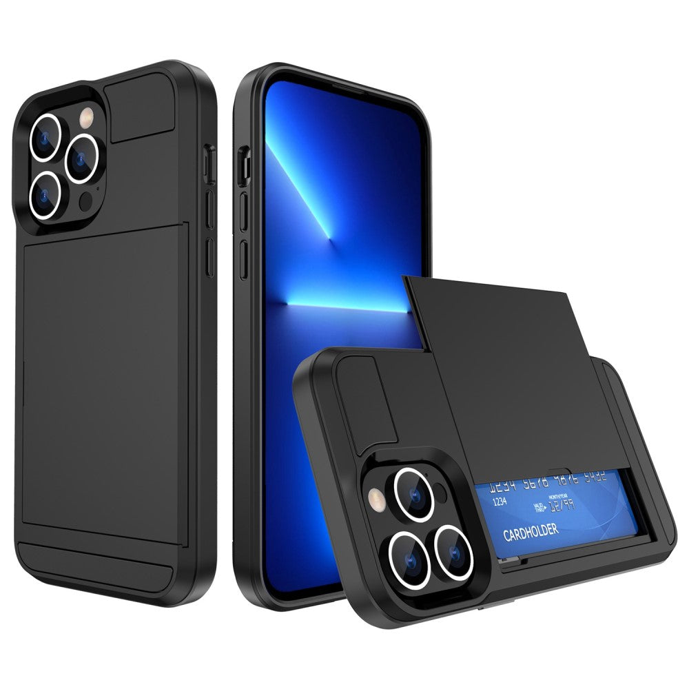 IPhone 14 skal with kortfack – svart